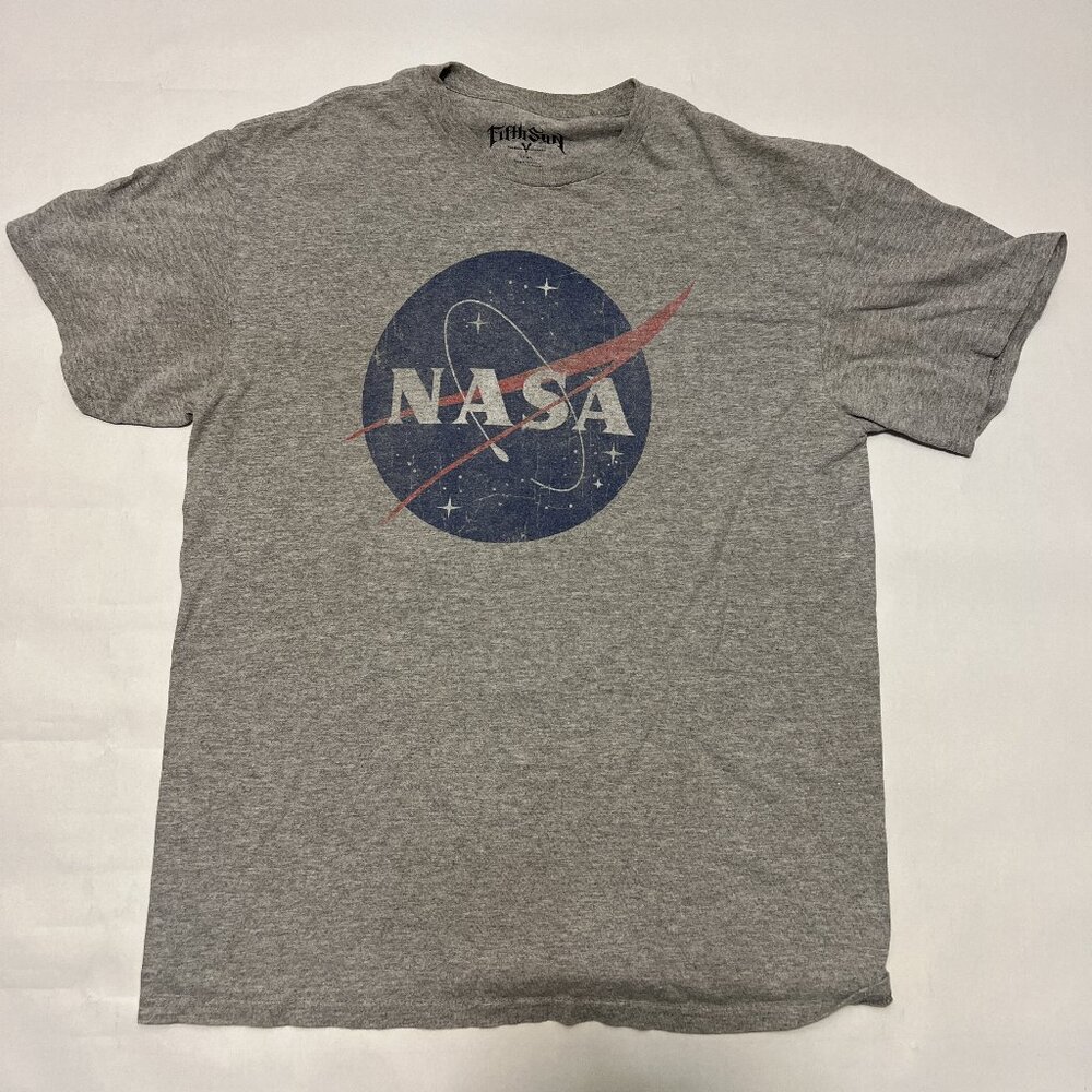 NASA Vintage Graphic Short Sleeve T-Shirt Light Gray Heather Large